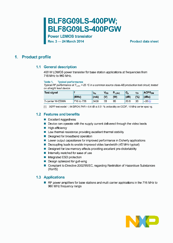 BLF8G09LS-400PGW_8362488.PDF Datasheet