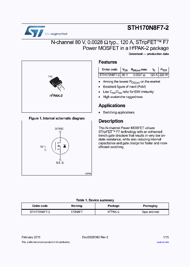 STH170N8F7-2_8362673.PDF Datasheet