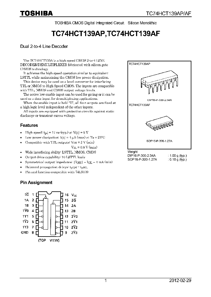 TC74HCT139AF-12_8362773.PDF Datasheet