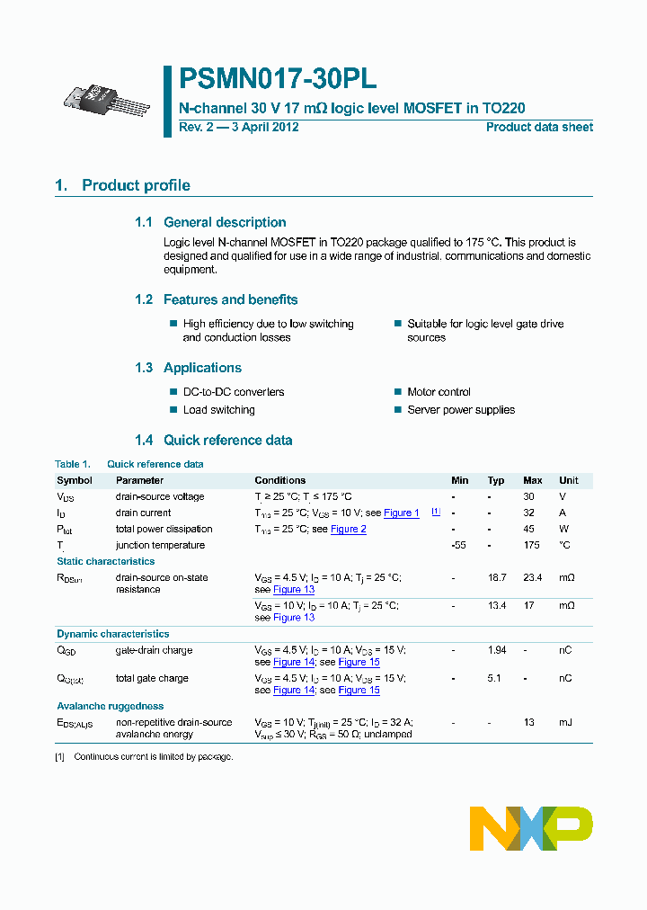 PSMN017-30PL-15_8363338.PDF Datasheet
