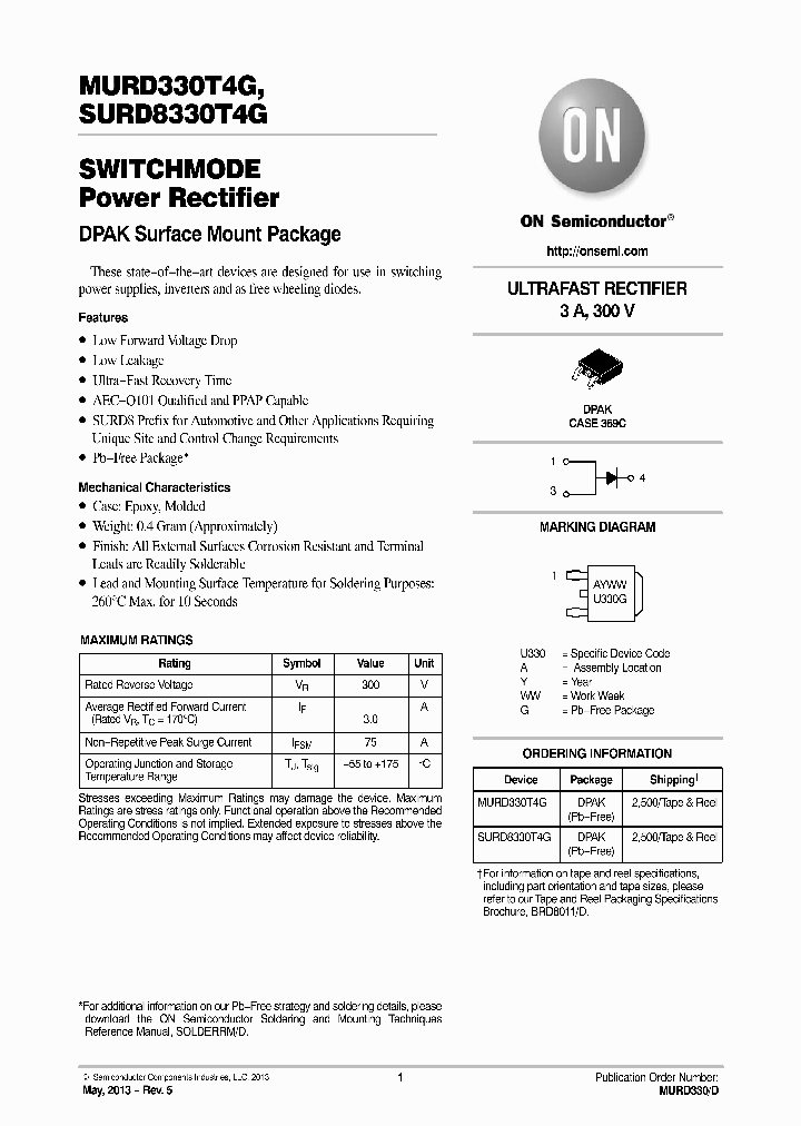 MURD330T4G-13_8363929.PDF Datasheet