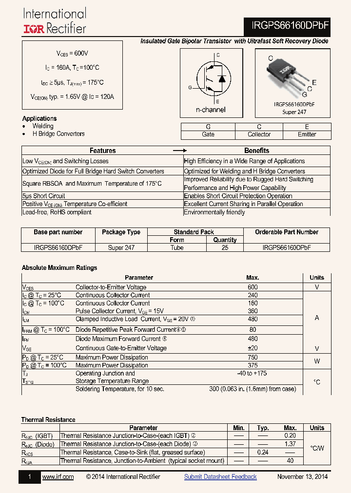 IRGPS66160DPBF_8363973.PDF Datasheet