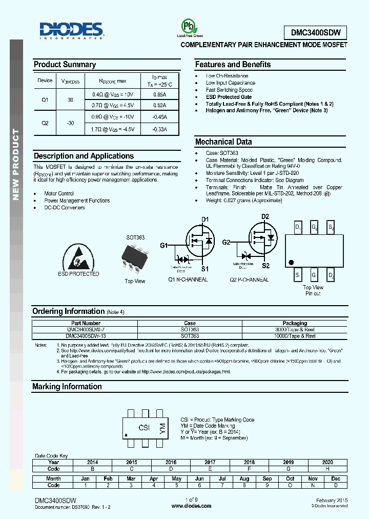DMC3400SDW-15_8364700.PDF Datasheet