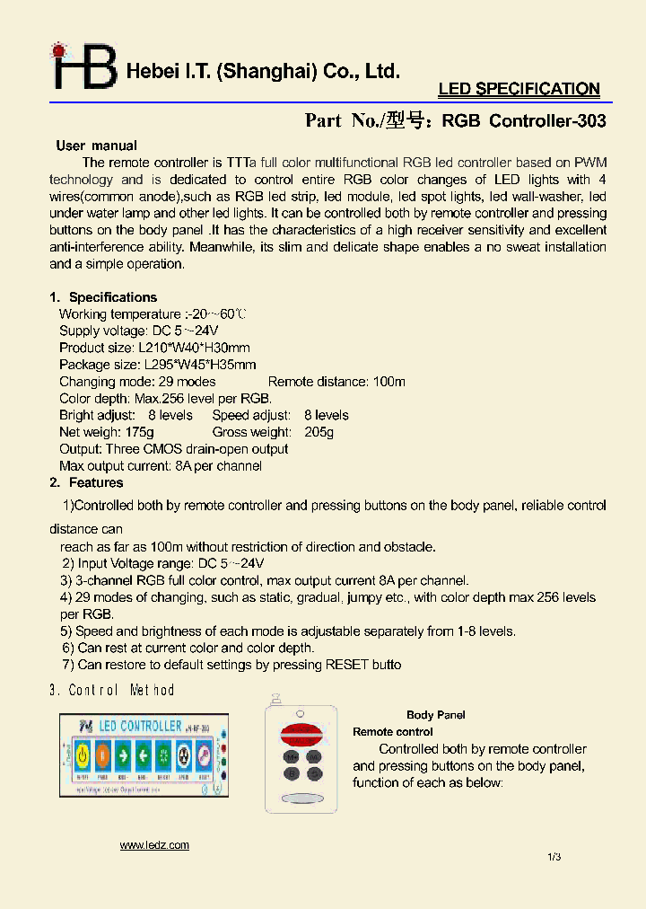 RGB-CONTROLLER-303_8365485.PDF Datasheet
