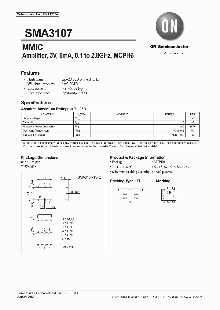 SMA3107-TL-E_8365715.PDF Datasheet