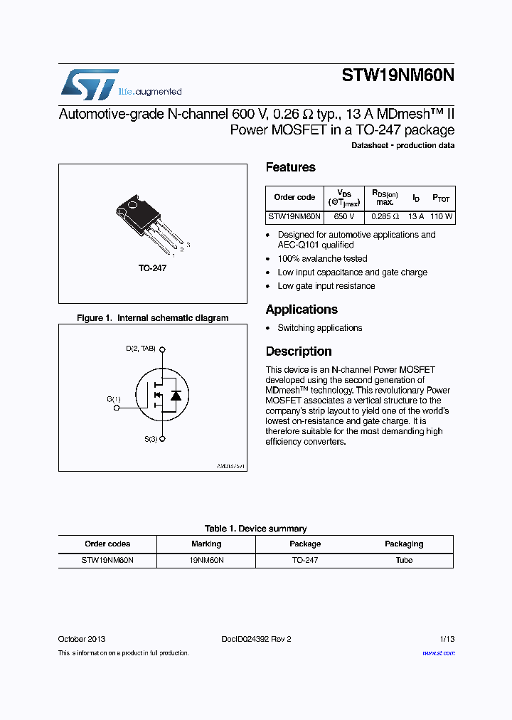 STW19NM60N_8366078.PDF Datasheet