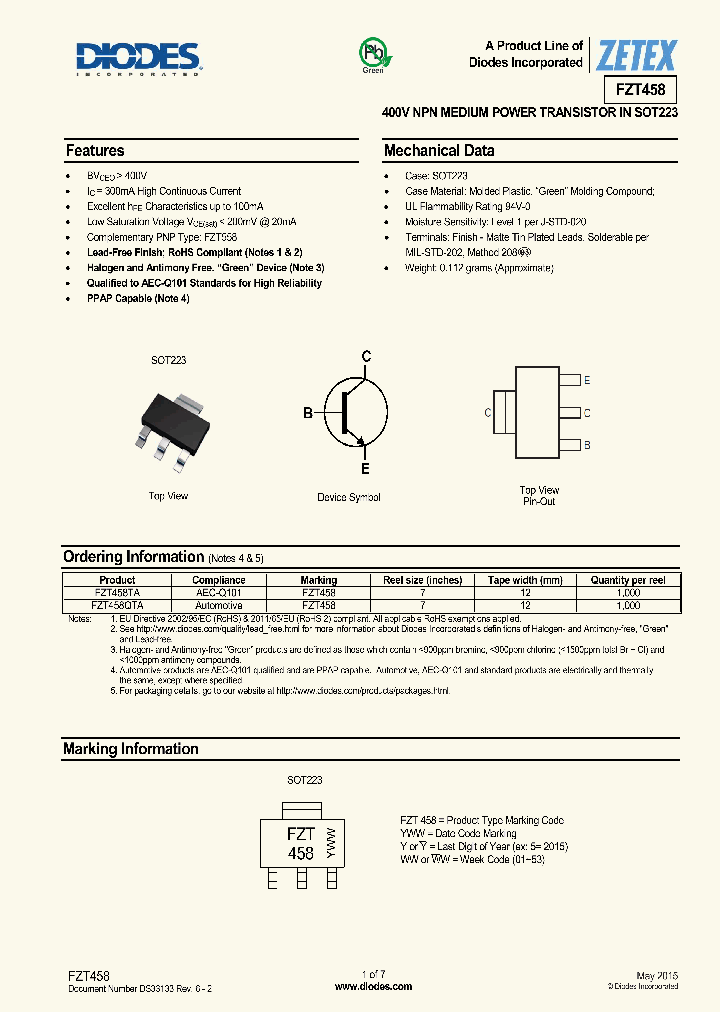 FZT458-15_8366961.PDF Datasheet