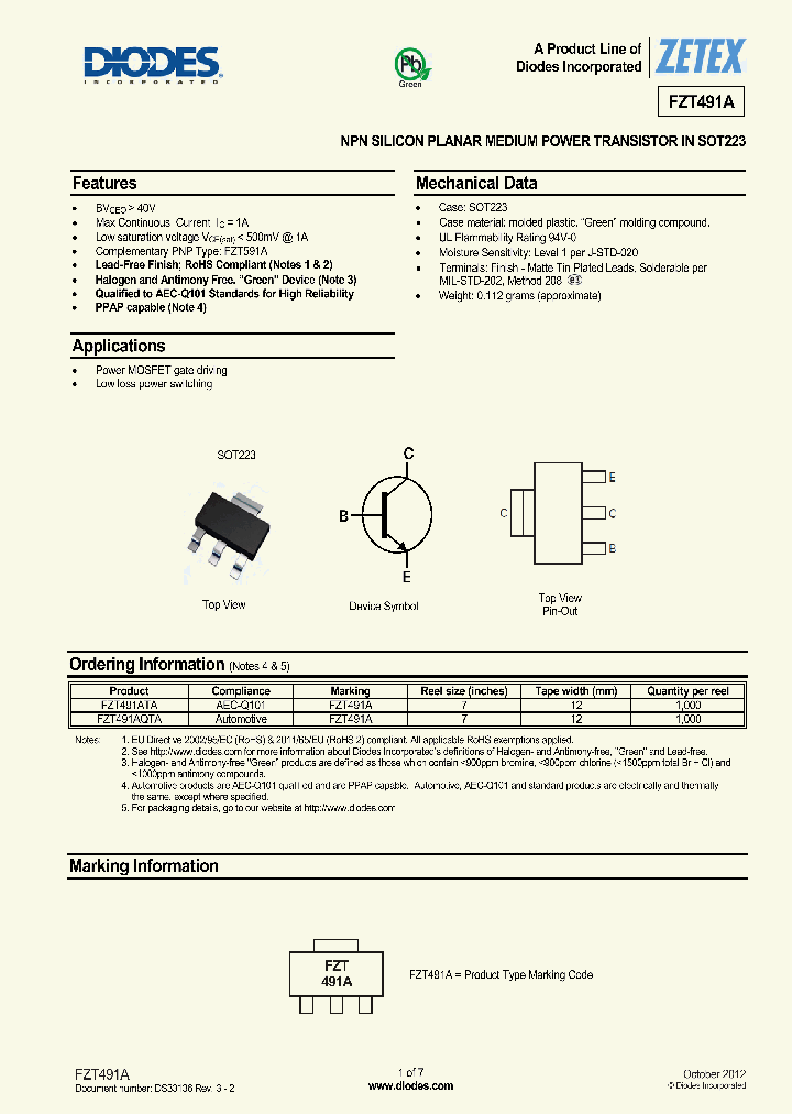 FZT491A_8366967.PDF Datasheet