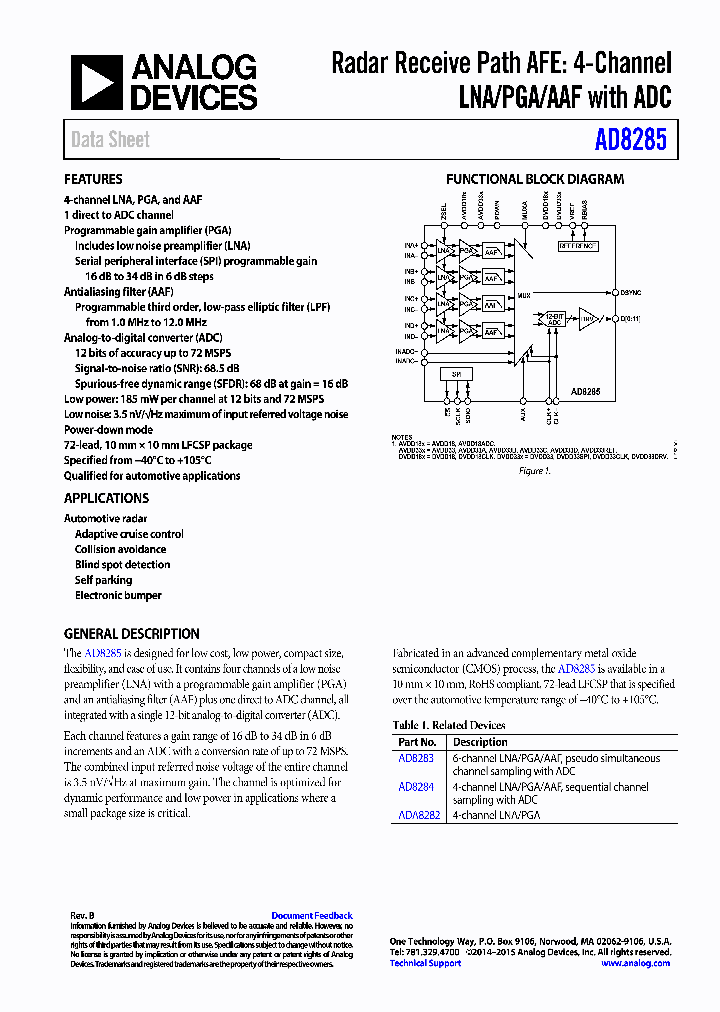 AD8285CP-EBZ_8367079.PDF Datasheet