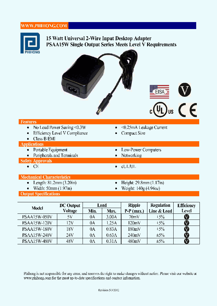 PSAA15W-050V_8367990.PDF Datasheet
