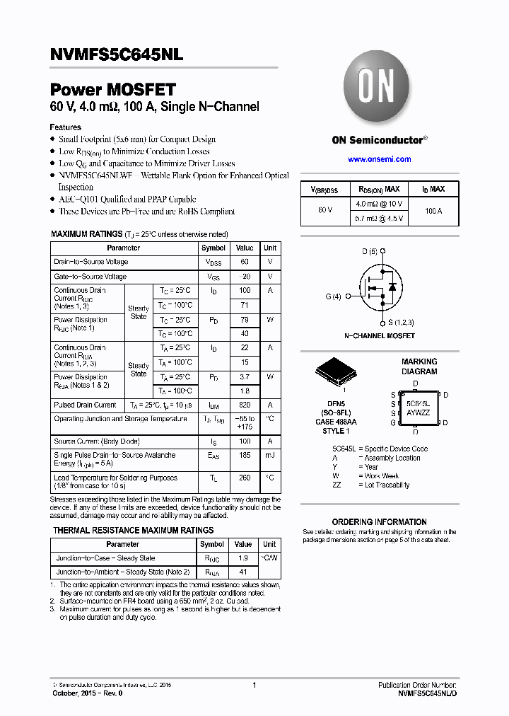 NVMFS5C645NLWFT1G_8370184.PDF Datasheet