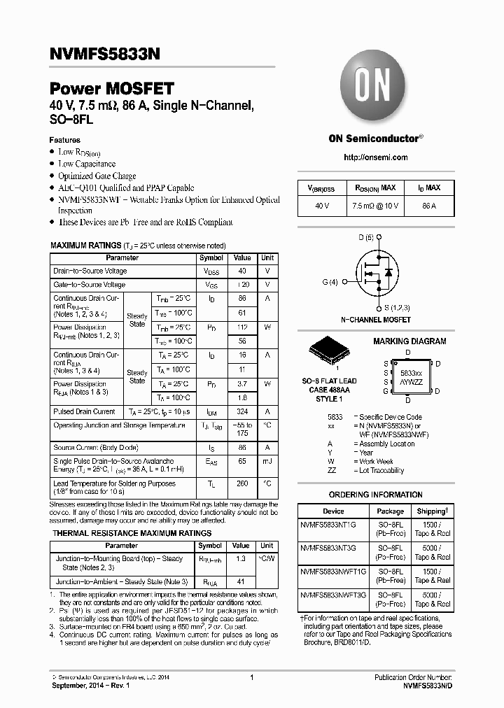 NVMFS5833NWFT1G_8370205.PDF Datasheet