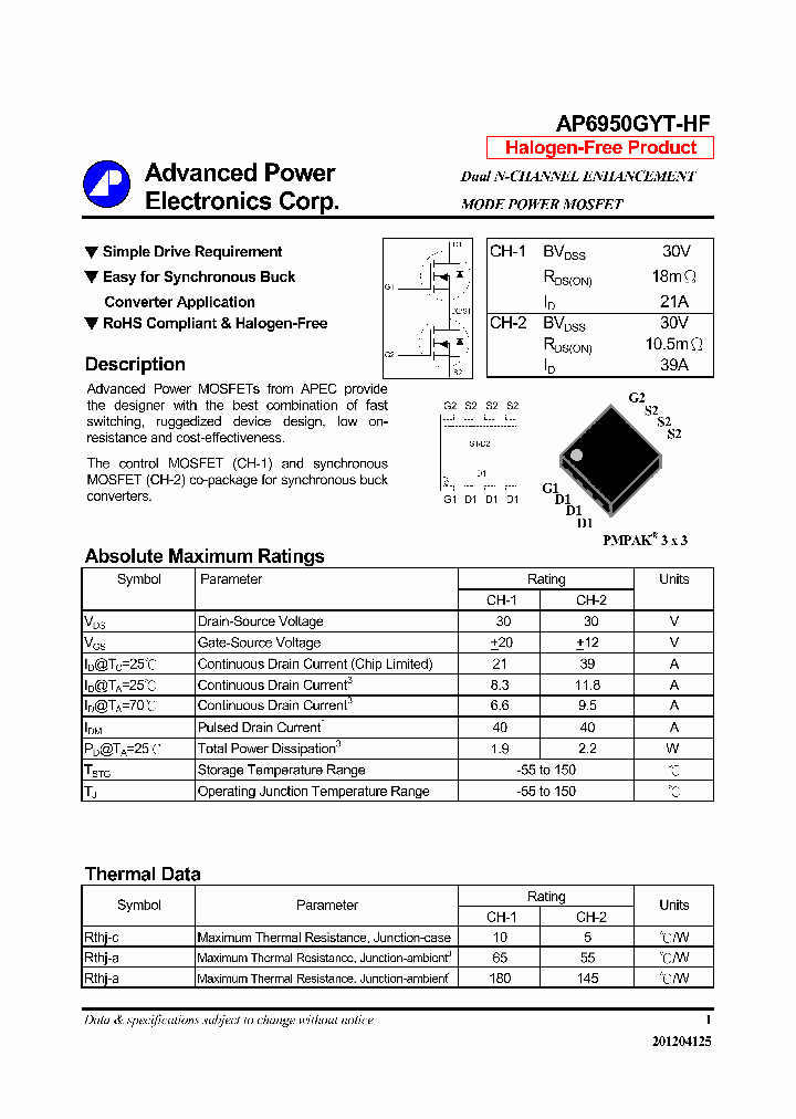 AP6950GYT-HF_8370509.PDF Datasheet