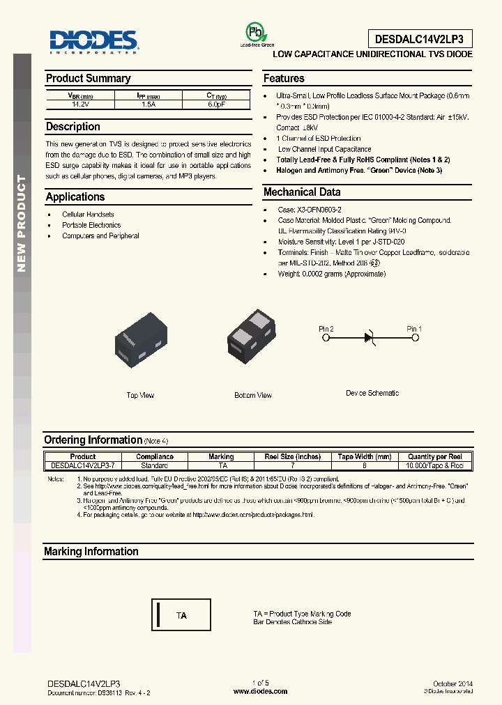DESDALC14V2LP3_8372321.PDF Datasheet