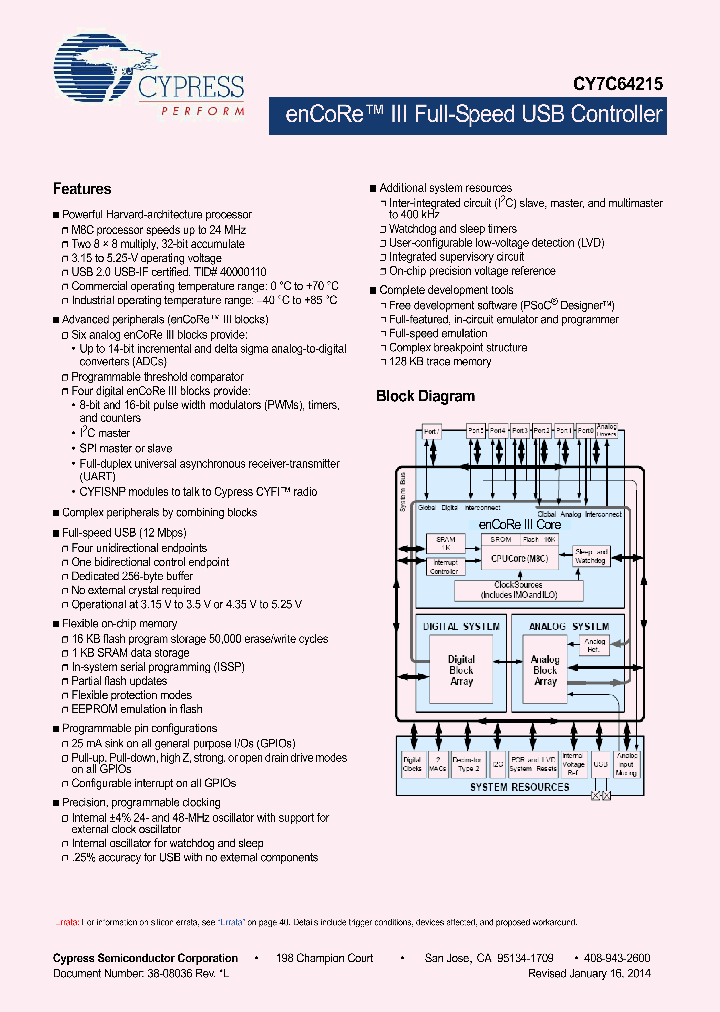 CY7C64215-56LTXC_8372559.PDF Datasheet
