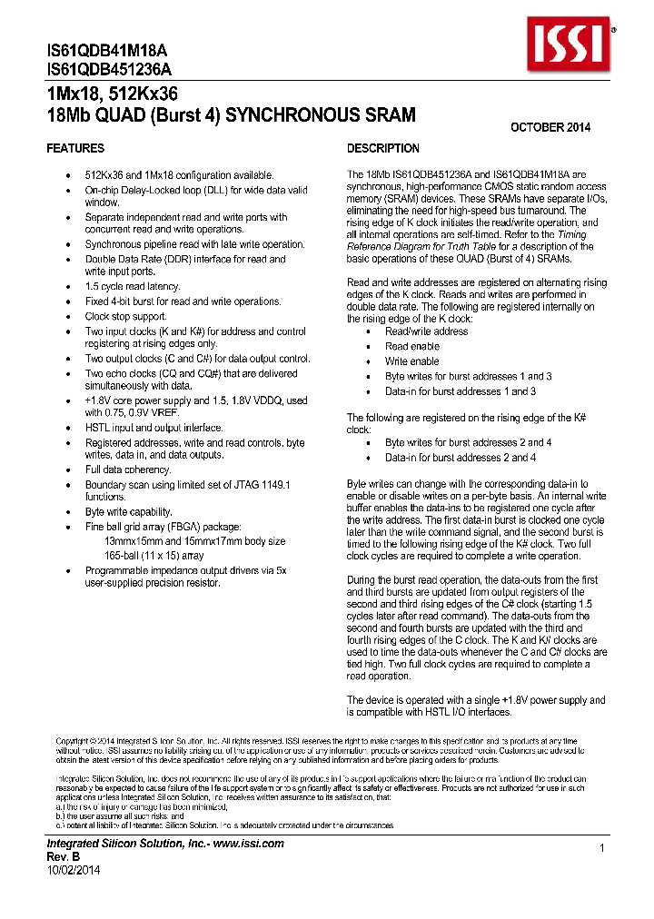 IS61QDB41M18A_8373303.PDF Datasheet
