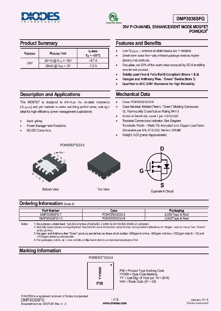 DMP3036SFG-13_8374669.PDF Datasheet