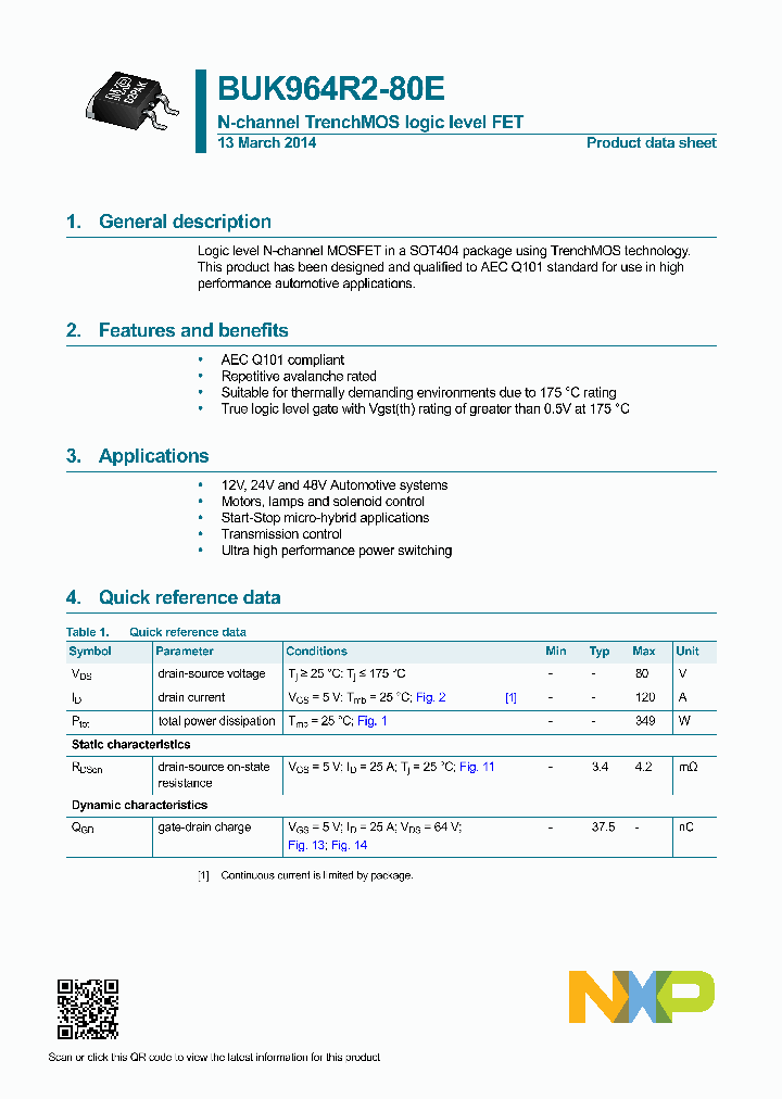 BUK964R2-80E_8375778.PDF Datasheet