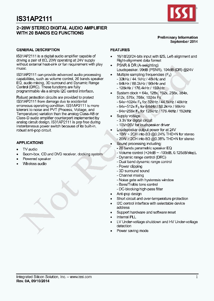 IS31AP2111_8376284.PDF Datasheet