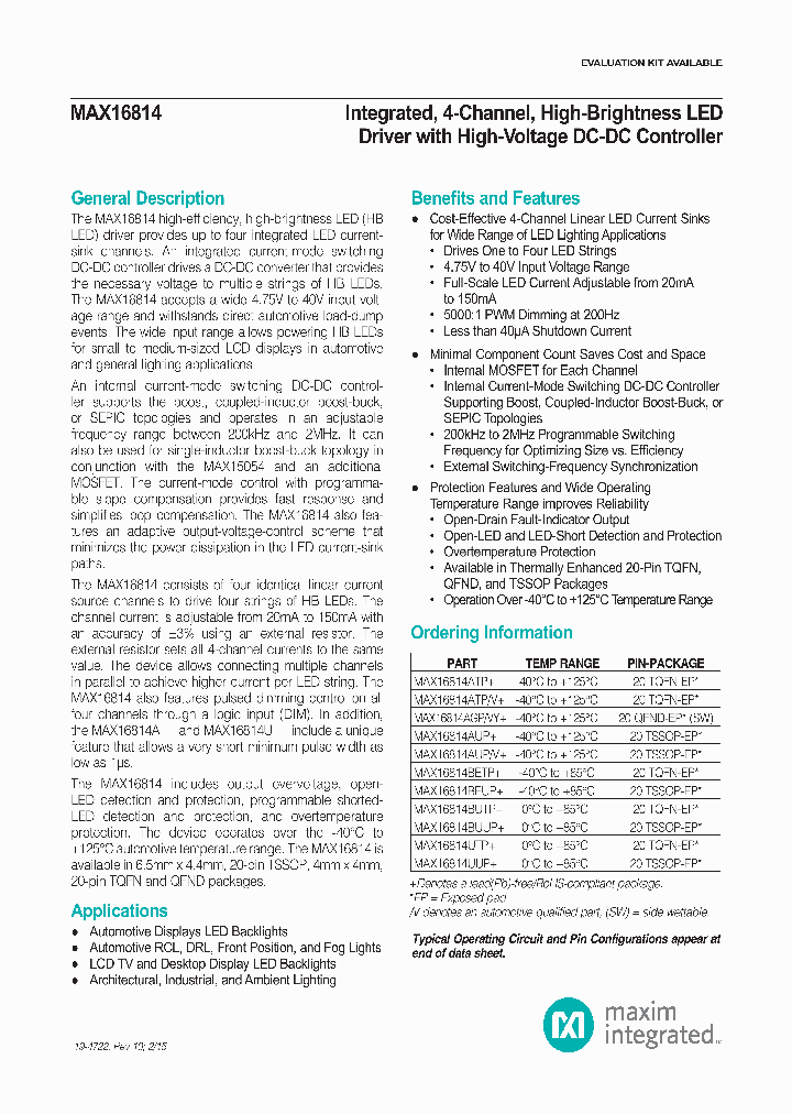 MAX16814AUPV_8378926.PDF Datasheet