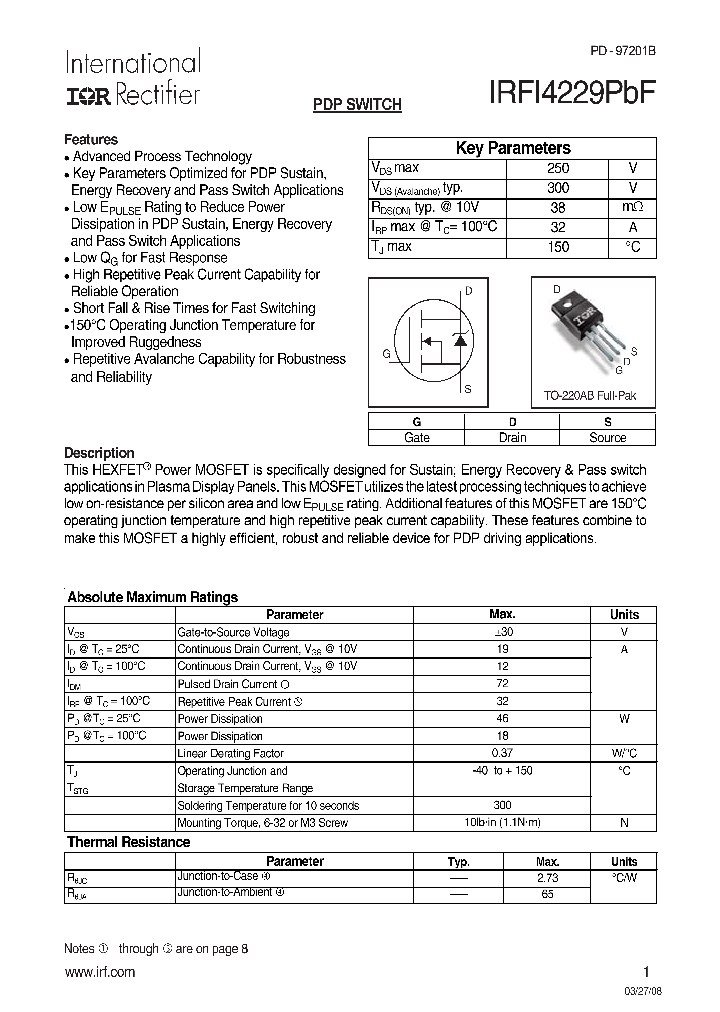 IRFI4229PBF-15_8379285.PDF Datasheet