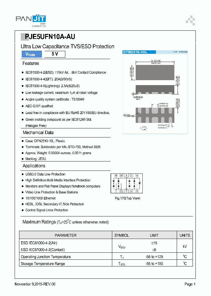PJE5UFN10A-AU_8380391.PDF Datasheet
