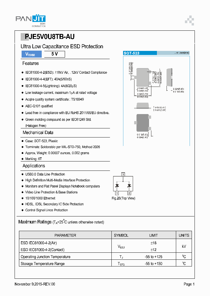 PJE5V0U8TB-AU_8380396.PDF Datasheet