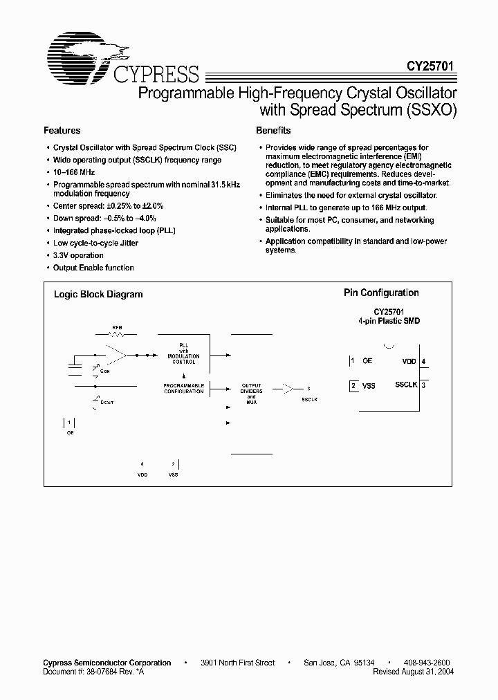 CY25701JXCZZZZT_8380688.PDF Datasheet