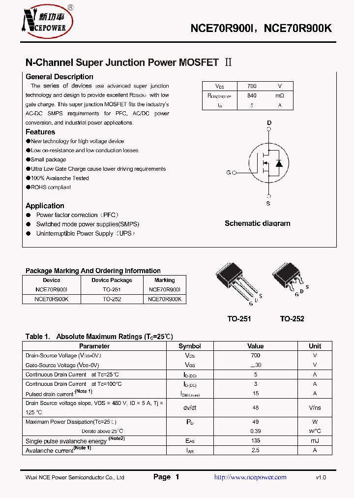 NCE70R900I_8381915.PDF Datasheet