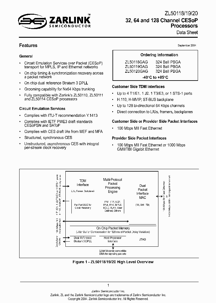 ZL50119GAG_8383143.PDF Datasheet