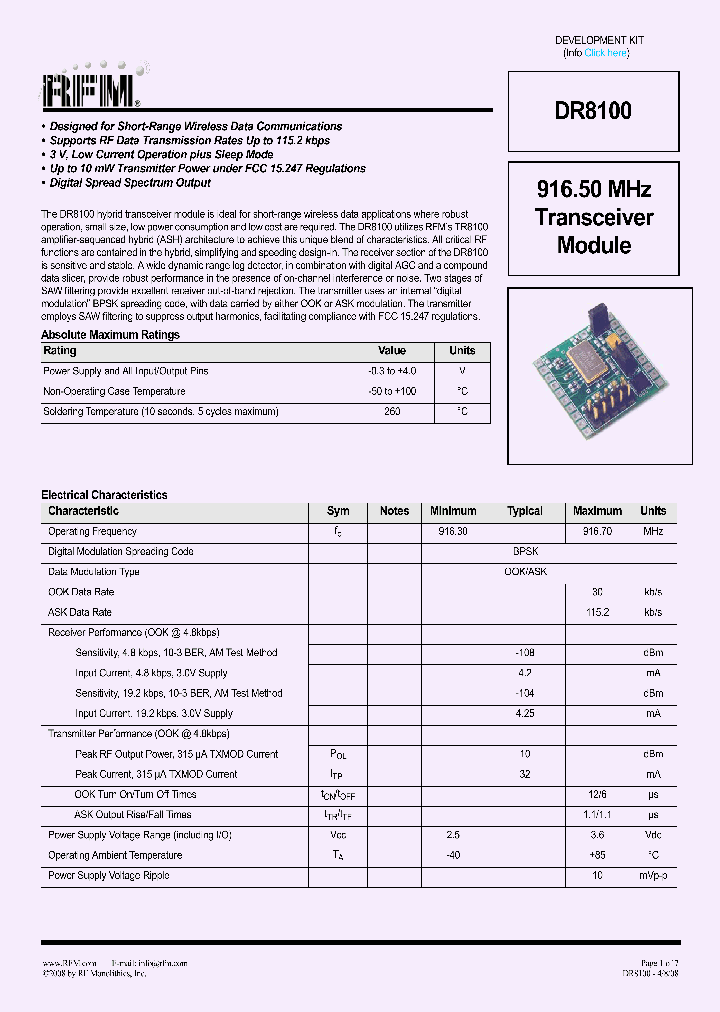 DR8100_8383558.PDF Datasheet