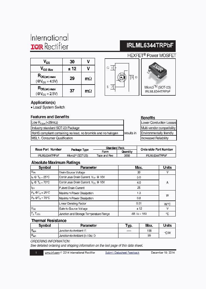 IRLML6344PBF_8383763.PDF Datasheet