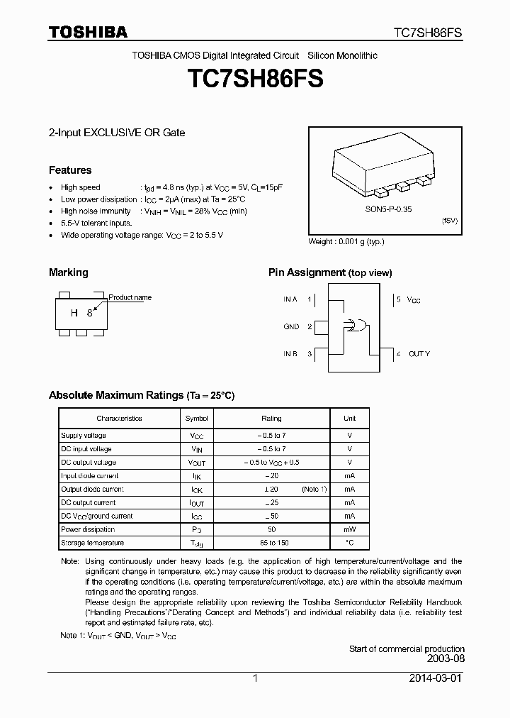 TC7SH86FS_8384250.PDF Datasheet