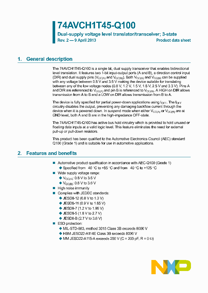 74AVCH1T45GW-Q100_8385032.PDF Datasheet