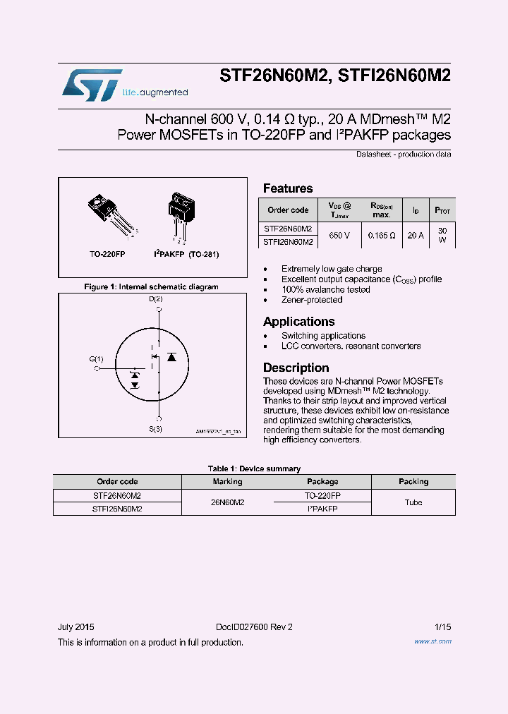 STFI26N60M2_8386161.PDF Datasheet