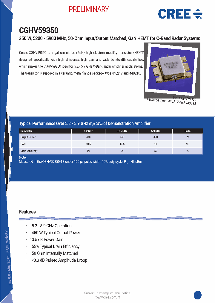 CGHV59350P_8386248.PDF Datasheet