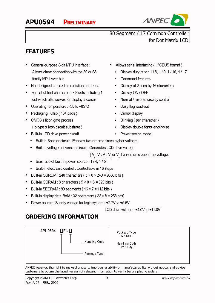 APU0594WE-TY_8387307.PDF Datasheet