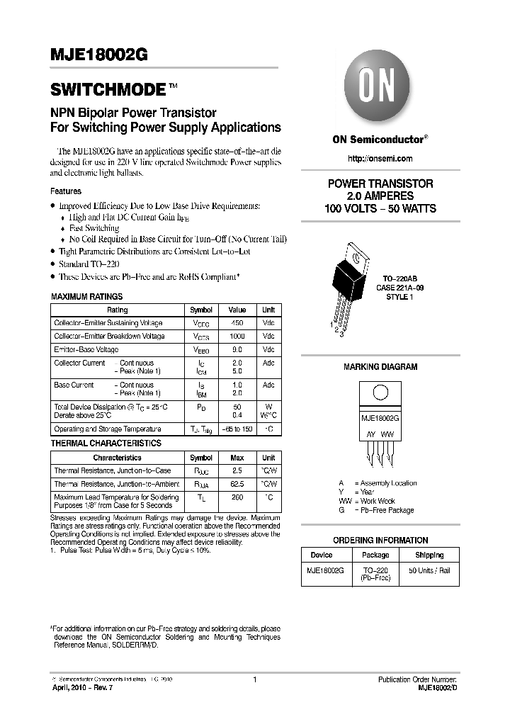 MJE18002G_8387353.PDF Datasheet