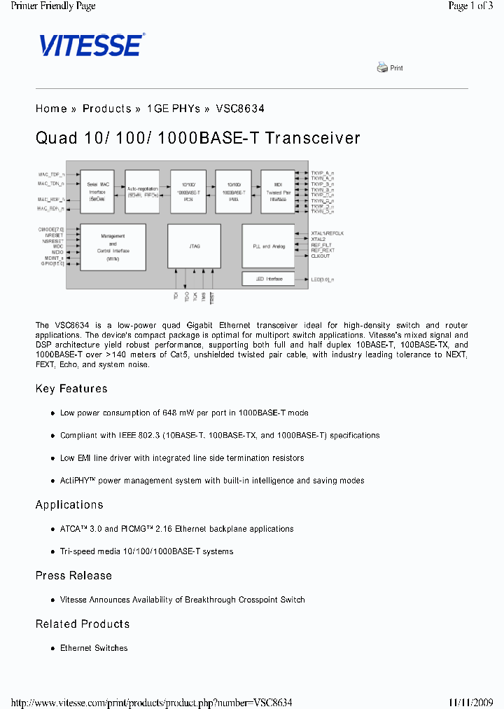 VSC8634XIC_8387801.PDF Datasheet