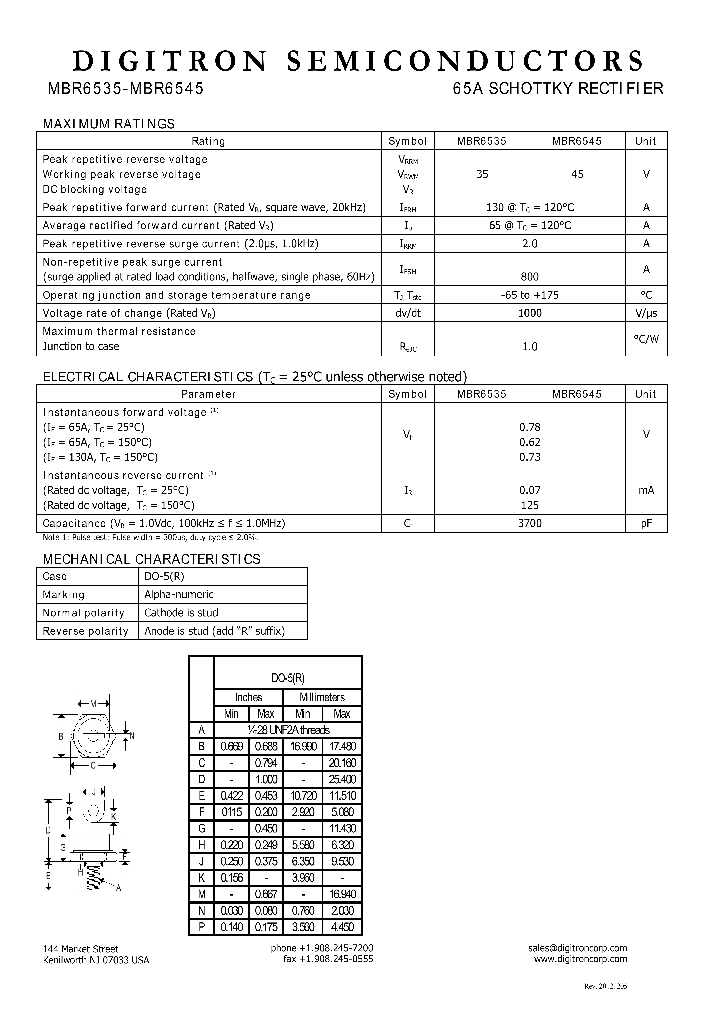 MBR6545_8389467.PDF Datasheet