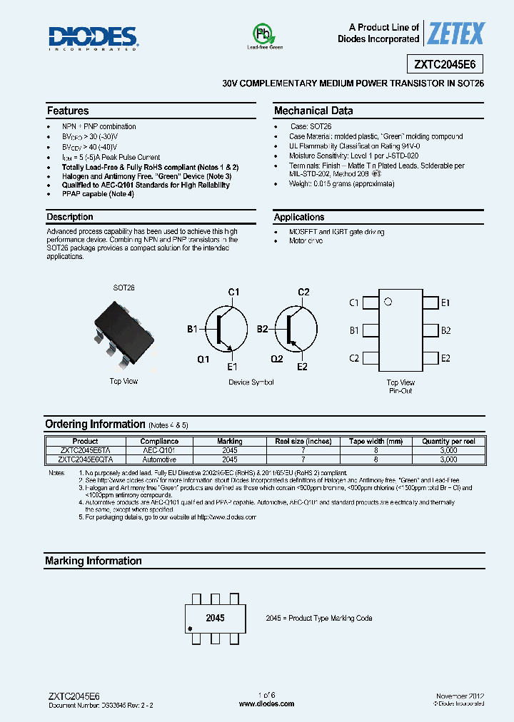 ZXTC2045E6QTA_8389392.PDF Datasheet