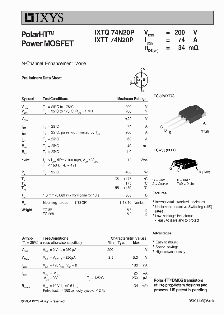 IXTT74N20P_8391163.PDF Datasheet