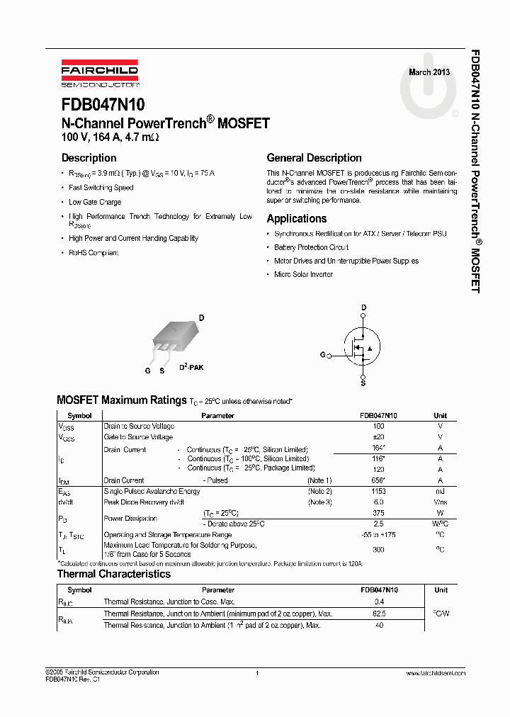 FDB047N10_8391166.PDF Datasheet