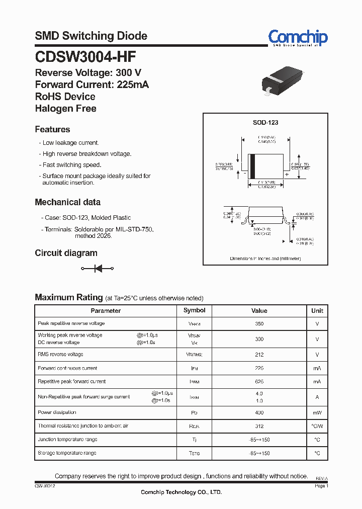CDSW3004-HF_8393907.PDF Datasheet