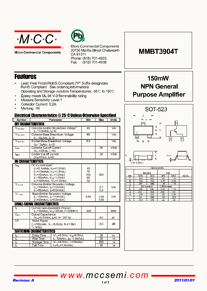MMBT3904T_8394508.PDF Datasheet