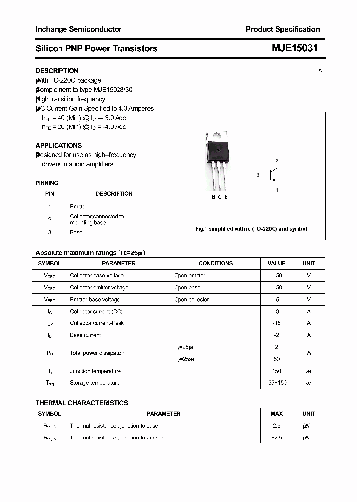 MJE15031_8394648.PDF Datasheet