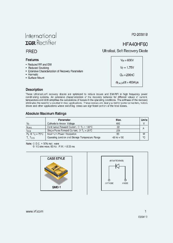 HFA40HF60-15_8394843.PDF Datasheet