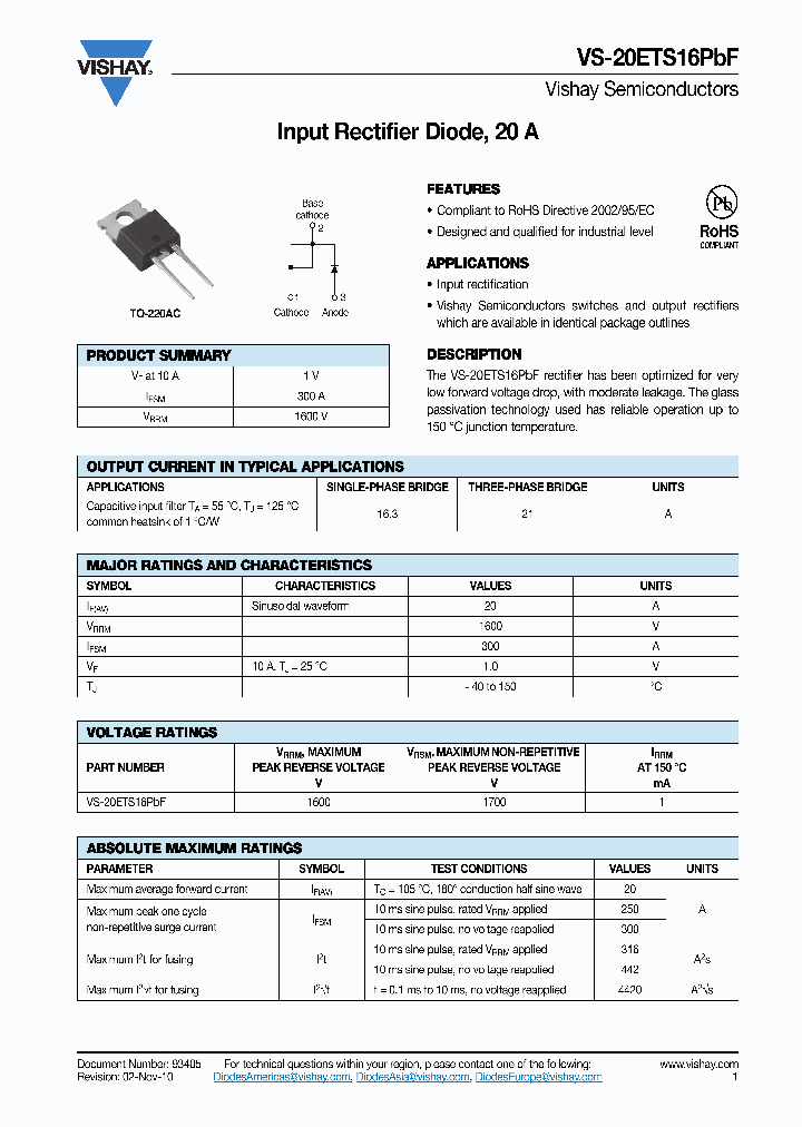 20ETS16PBF_8396022.PDF Datasheet
