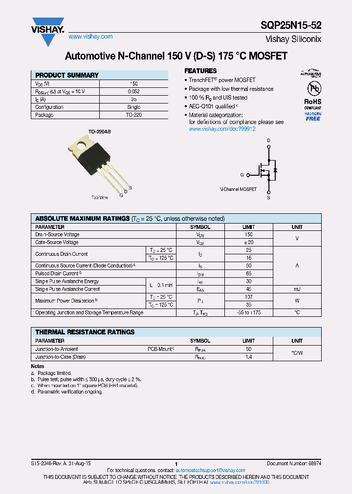 SQP25N15-52-15_8396315.PDF Datasheet