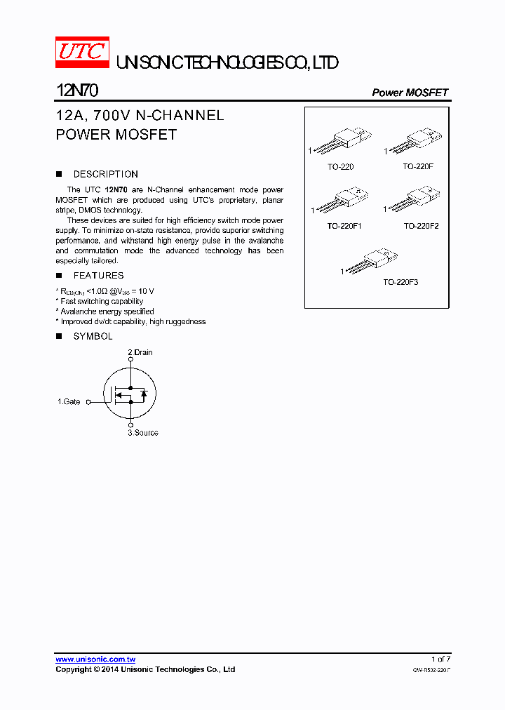 12N70G-TA3-T_8396644.PDF Datasheet